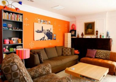 Creative Orange Living Room Design