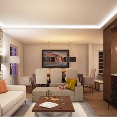 Elegant Living Room Design with Brick Wall