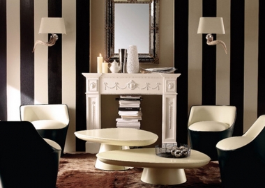 Modern Vertical Black and White Striped Walls