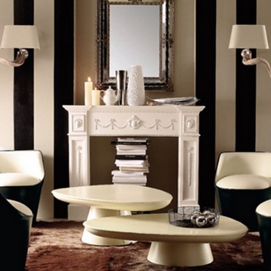 Modern Vertical Black and White Striped Walls