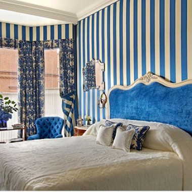 Splendid Blue Striped Walls