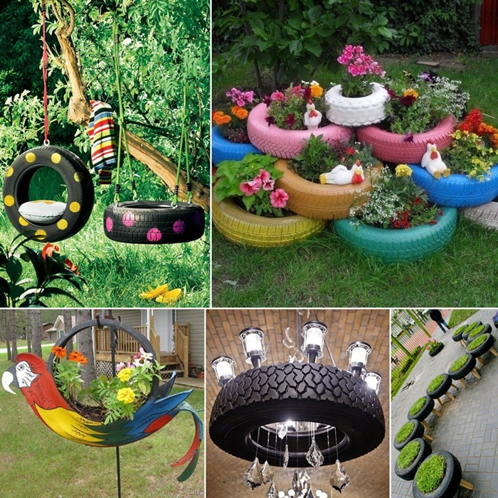 15 Wonderful Ideas to Upcycle and Reuse Old Tires on Tyre Garden Design
 id=85108