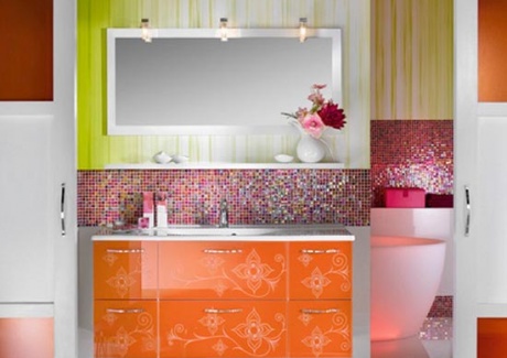 Orange-Girly-Bathroom-Furniture-Design