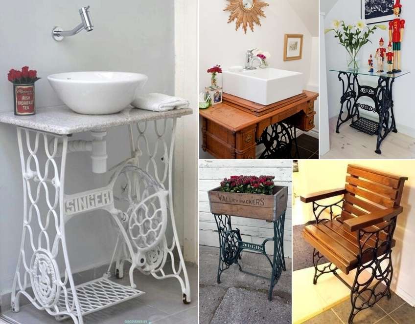 5 Ideas to Decorate with Old Sewing Machine Stands