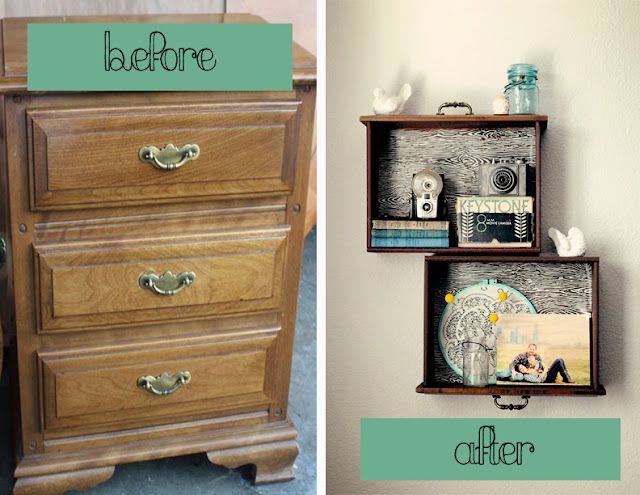 Transform Old Dresser Drawers Into Cool, How To Turn Old Dresser Drawers Into Shelves