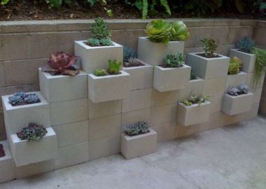 Concrete Block Planters