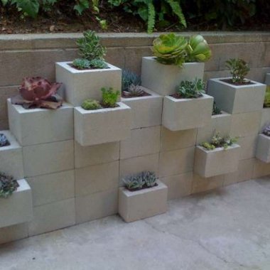 Concrete Block Planters