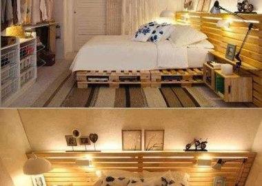 Light Oak Pallet Bed
