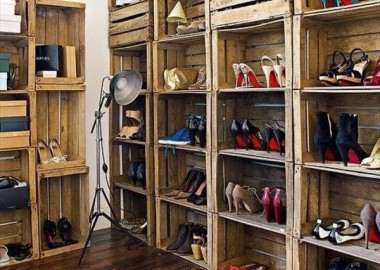 Repurposed Wood Shoe Cabinet