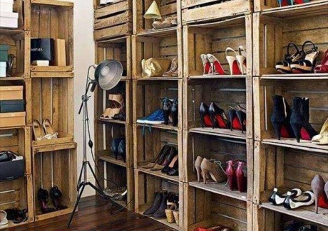 Repurposed Wood Shoe Cabinet