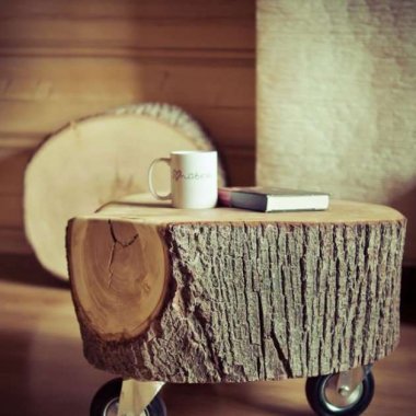 Rustic Wood Log as a coffee table