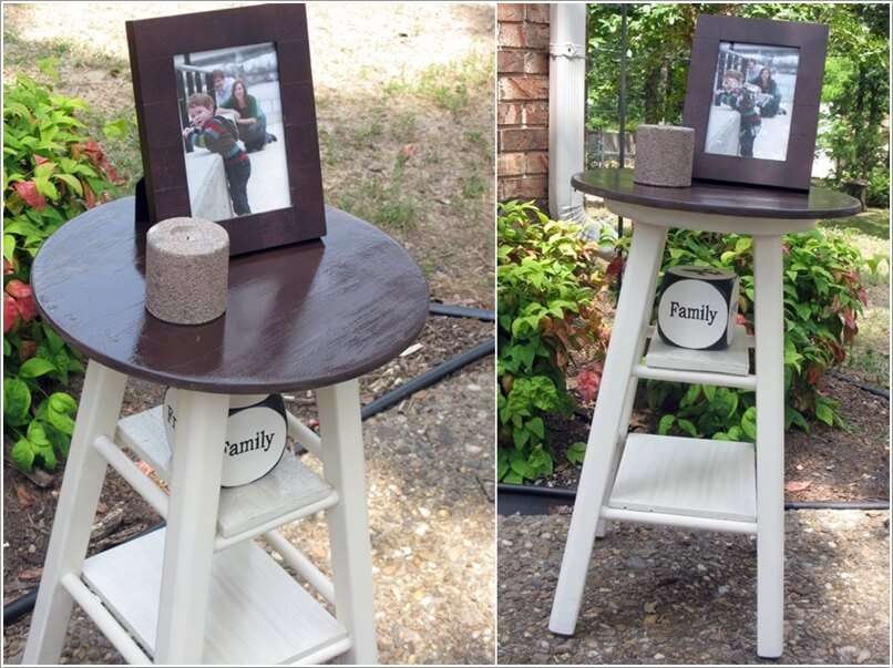 15 Clever Ideas To Recycle Old Bar Stools, Upcycled Bar Stool Ideas