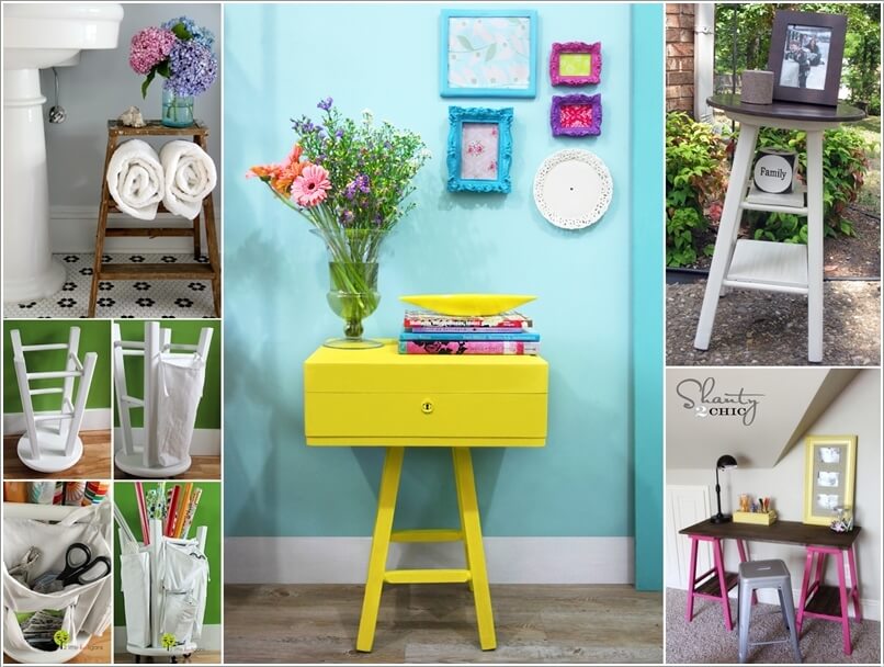 15 Clever Ideas To Recycle Old Bar Stools, Upcycled Bar Stool Ideas