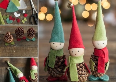 These Felt and Pinecone Elves Are Super Cute  fi