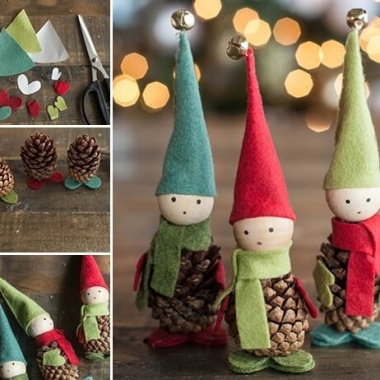These Felt and Pinecone Elves Are Super Cute  fi