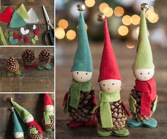 These Felt and Pinecone Elves Are Super Cute