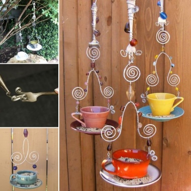 Make a Bird Feeder from Fork, Wire and a Teacup  fi