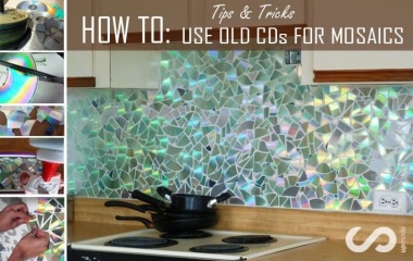 Make a Shining Mosaic Backsplash for Your Kitchen with CDs fi