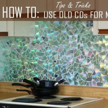 Make a Shining Mosaic Backsplash for Your Kitchen with CDs fi