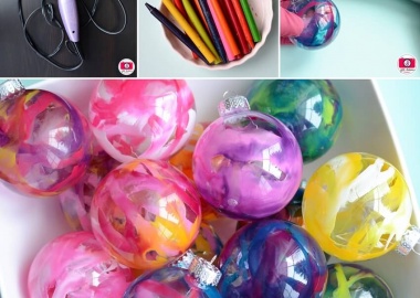 Make These Cool Melted Crayon Ornaments with a Marble Effect fi