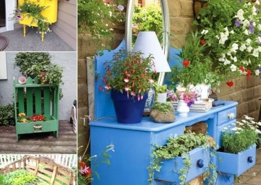 Cool and Creative Recycled Furniture Planter Ideas fi