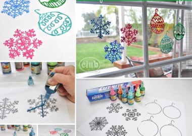 Make These Puffy Paint Window Clings for Holidays fi
