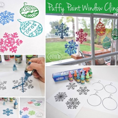 Make These Puffy Paint Window Clings for Holidays fi