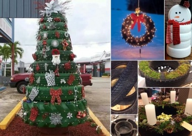 View These Fun Christmas Decor Ideas with Old Tires fi