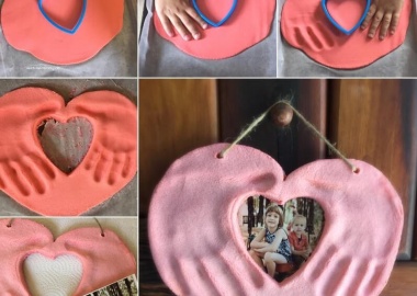 This Salt Dough Hands and Photo Heart Keepsake is Lovely fi