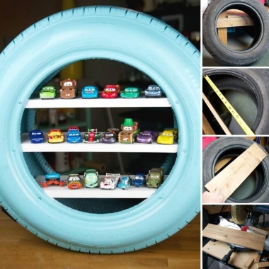 Make Toy Shelves from an Old Tire fi