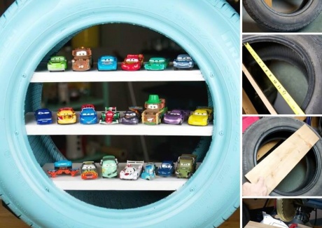 Make Toy Shelves from an Old Tire fi