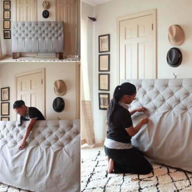 Make a Diamond Tufted Headboard for Your Bed fi
