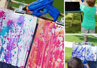 This Squirt Gun Painting Idea is Just Fabulous fi