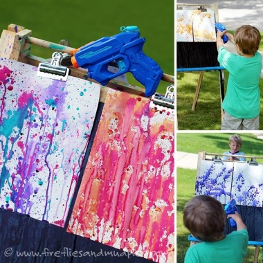 This Squirt Gun Painting Idea is Just Fabulous fi