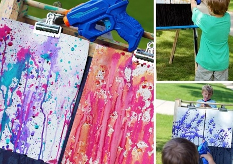 This Squirt Gun Painting Idea is Just Fabulous fi