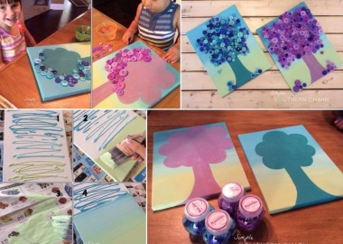 Try This Cute Ombre Button Tree Wall Art fi