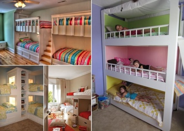 31 Practical Bunk Bed Designs for More Than Two Kids fi