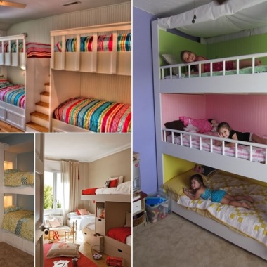 31 Practical Bunk Bed Designs for More Than Two Kids fi