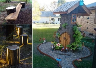 10 Absolutely Wonderful Tree Stump Landscaping Ideas fi