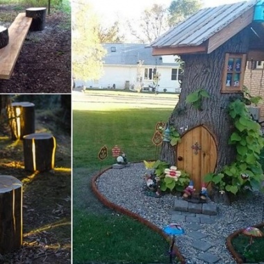 10 Absolutely Wonderful Tree Stump Landscaping Ideas fi