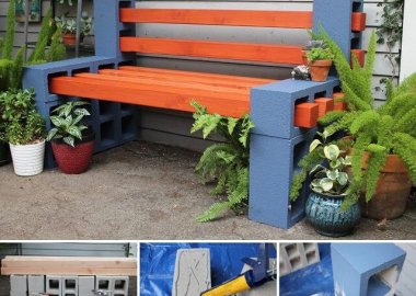 Make This Beauteous Outdoor Bench with Cinder Blocks fi