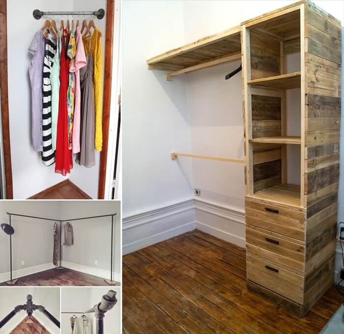 10 Cool and Clever DIY Corner Closet Ideas