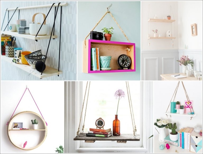21 SpaceSaving DIY Hanging Shelf and Table Ideas