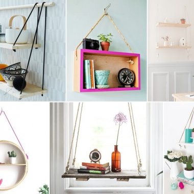 21 Space-Saving DIY Hanging Shelf Ideas fi