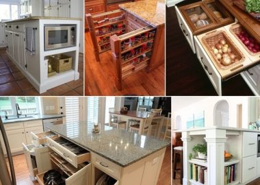 39 Clever Kitchen Island Designs with Storage fi