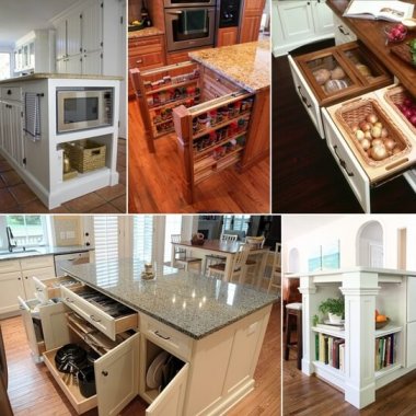 39 Clever Kitchen Island Designs with Storage fi