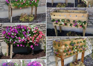 Make a Cascading Flower Planter Box from Pallets fi