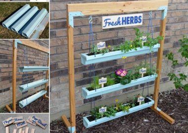 This Hanging Gutter Planter Stand is So Cool fi