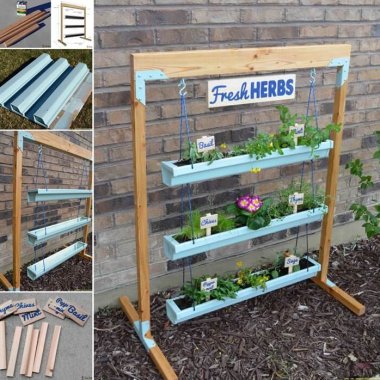 This Hanging Gutter Planter Stand is So Cool fi