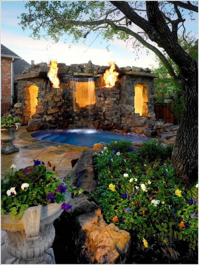 10 Water Feature And Fire Pit Combos, Combination Fire Pit Water Fountain